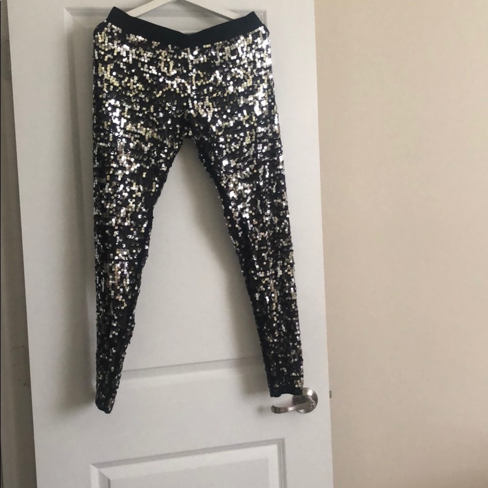 Shimmer black leggings